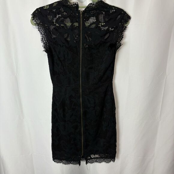 SANS SOUCI Size S Black High Neck Lace Overlay Sleeveless Dress Party Sexy Sweet - Picture 8 of 8